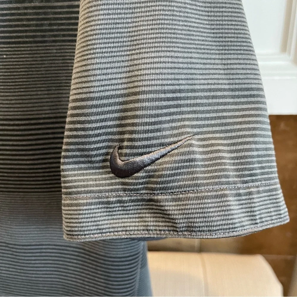 BN: Nike Dri Fit Polo Shirt Mens Size Small Grey Striped Golf Swoosh Embroidered